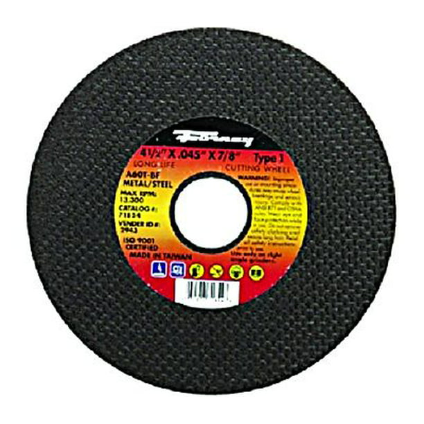 Aluminum Oxide  Metal Cut-Off Wheel  .040 in Forney  4-1/2 in thick  x 7/8 in.